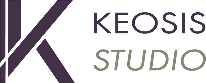 Logo Keosis Studio avec monogramme K et typographie Keosis Studio